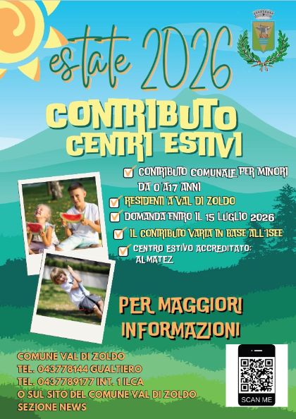 Centri estivi 2026: Contributi per le famiglie