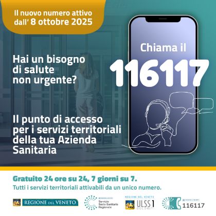 Nuovo numero 116117 per le richieste sanitarie non urgenti Nuovo numero 116117 per le richieste sanitarie non urgenti