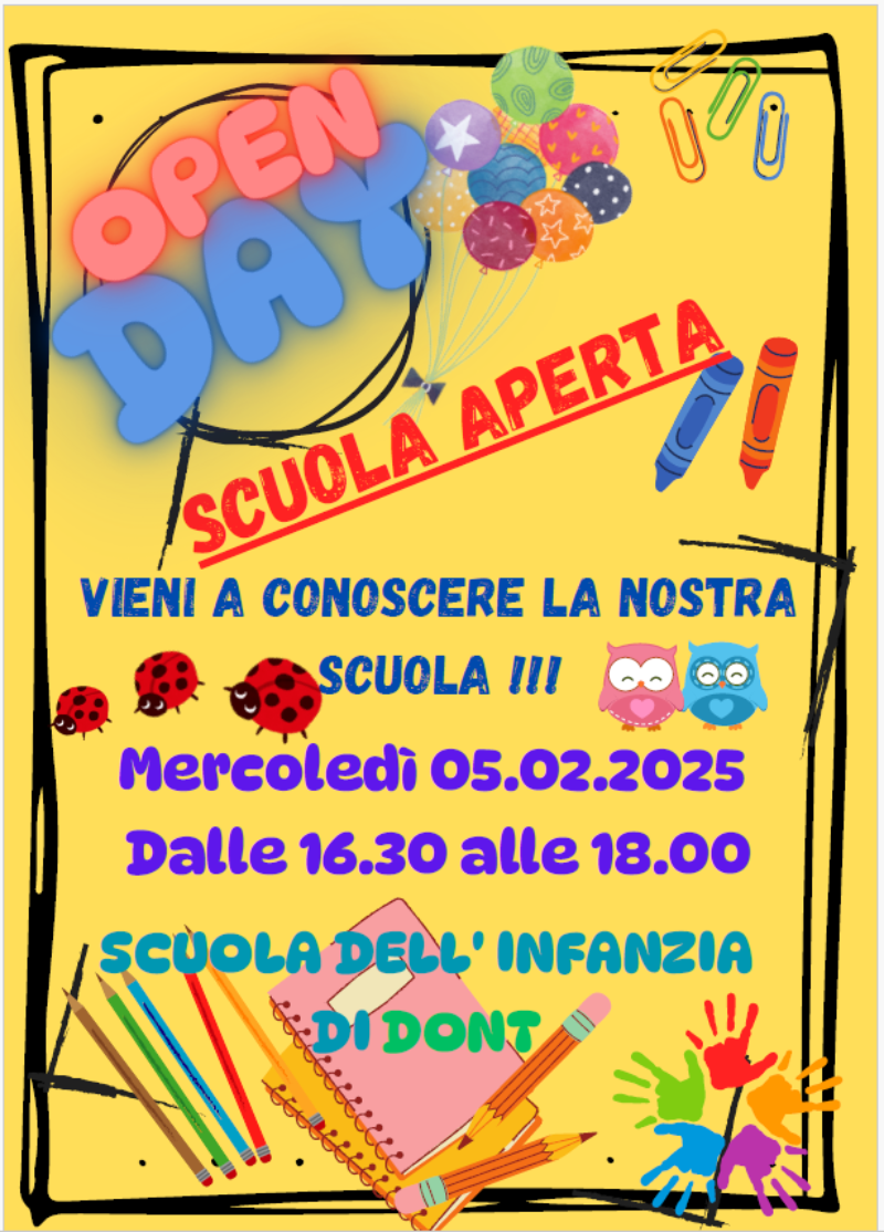open day INFANZIA - 2 febbraio