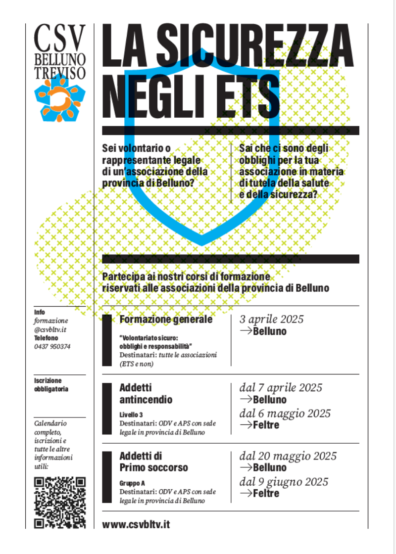 La sicurezza negli Ets  Corsi sul territorio bellunese