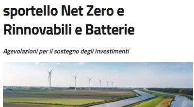 Net Zero e Rinnovabili e Batterie