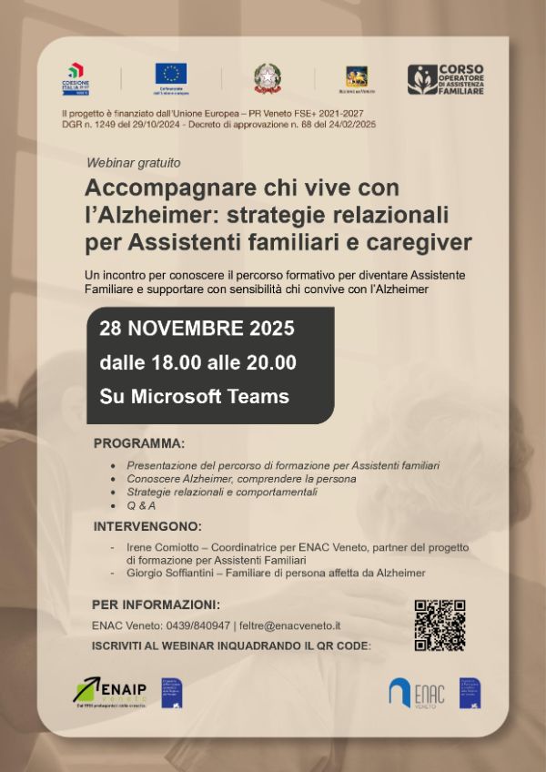 Accompagnare chi vive con Alzheimer volantino